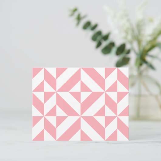 Pink Melon Geometric Deko Cube Pattern Postkarte (Stehend Vorderseite)