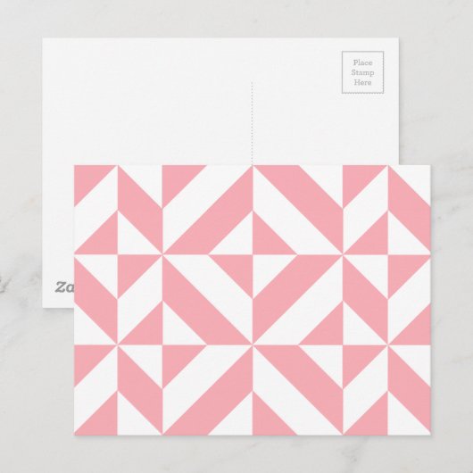 Pink Melon Geometric Deko Cube Pattern Postkarte (Vorne/Hinten)