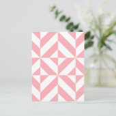 Pink Melon Geometric Deko Cube Pattern Postkarte (Stehend Vorderseite)