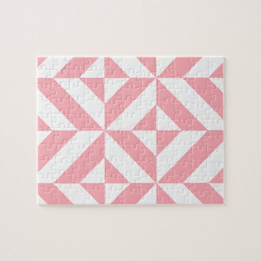 Pink Melon Geometric Deko Cube Pattern Puzzle (Horizontal)