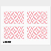 Pink Melon Geometric Deko Cube Pattern Rechteckiger Aufkleber (Blatt)