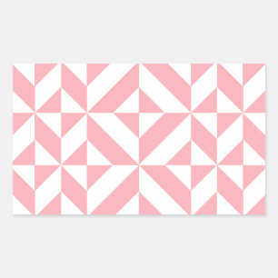 Pink Melon Geometric Deko Cube Pattern Rechteckiger Aufkleber