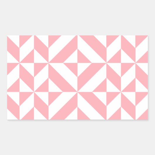 Pink Melon Geometric Deko Cube Pattern Rechteckiger Aufkleber (Vorderseite)