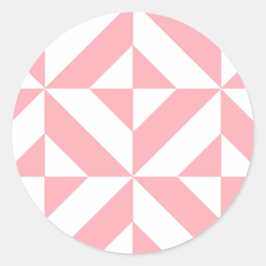 Pink Melon Geometric Deko Cube Pattern Runder Aufkleber (Vorderseite)