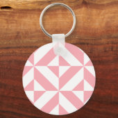 Pink Melon Geometric Deko Cube Pattern Schlüsselanhänger (Vorderseite)