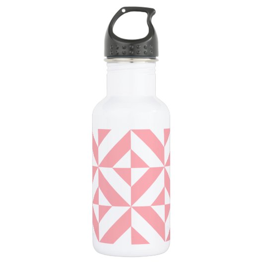 Pink Melon Geometric Deko Cube Pattern Trinkflasche (Vorderseite)