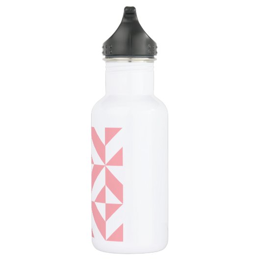 Pink Melon Geometric Deko Cube Pattern Trinkflasche (Rechts)