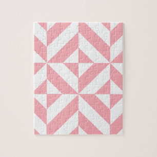 Pink Melone geometrisches Deco-Würfelmuster Puzzle