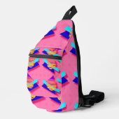 Pink Memphis Neon Triangle Künstlerisch Retro Spaß Crossbody Bag (Rechte Ecke)