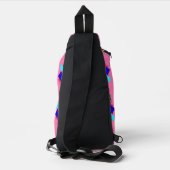 Pink Memphis Neon Triangle Künstlerisch Retro Spaß Crossbody Bag (Rückseite)