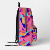 Pink Memphis Neon Triangle Patterns Bedruckter Rucksack (Links)