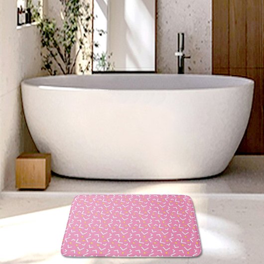 Pink Memphis Pattern Bath Mat Badematte