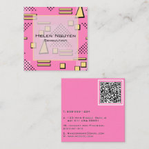 Pink Memphis Retro 80er QR-Code Berater
