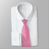 Pink Men's Glitzer Sequin Neck Tie Krawatte (Gebunden)