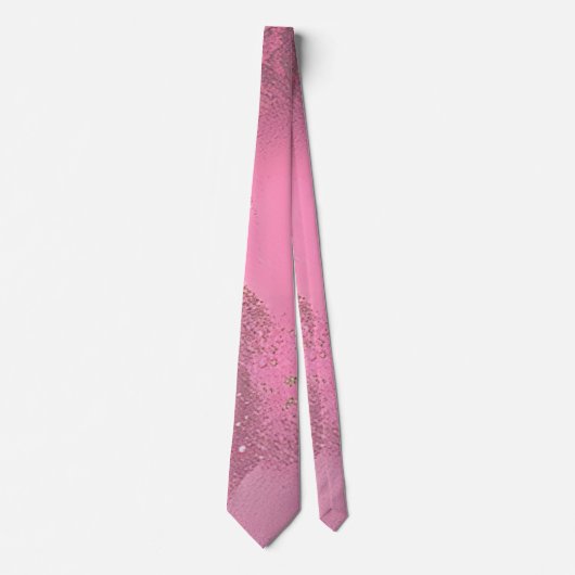 Pink Men's Glitzer Sequin Neck Tie Krawatte (Vorderseite)