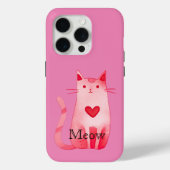 Pink Meow Heart Cat Case-Mate iPhone Hülle (Rückseite)