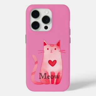 Pink Meow Heart Cat Case-Mate iPhone Hülle
