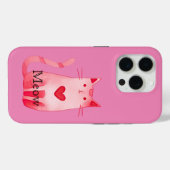 Pink Meow Heart Cat Case-Mate iPhone Hülle (Rückseite (Horizontal))