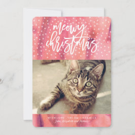 Pink "Meowy Christmas" Pet Holiday Gruß Feiertagskarte