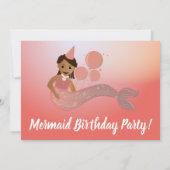 Pink Mermaid American Birthday Party Einladung (Rückseite)