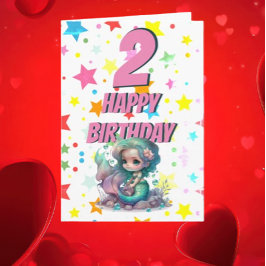 Pink Mermaid Birthday Card Karte
