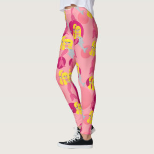 Pink Mermaid Brigit, Dolphin und Polka Punkte Leggings