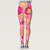 Pink Mermaid Brigit, Dolphin und Polka Punkte Leggings (Vorderseite)