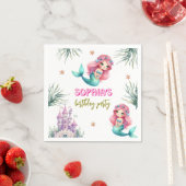 Pink Mermaid Burg Geburtstag Serviette (Beispiel)