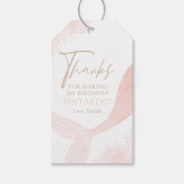 Pink Mermaid Girl Birthday Party Geschenkanhänger