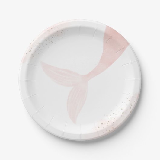 Pink Mermaid Girl Birthday Party Pappteller (Vorderseite)