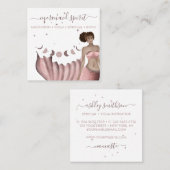 Pink Mermaid Mond spirituelles Tarot Quadratische Visitenkarte (Vorne/Hinten)