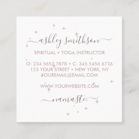 Pink Mermaid Mond spirituelles Tarot Quadratische Visitenkarte (Rückseite)