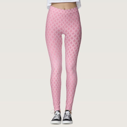 Pink Mermaid Muster Leggings (Vorderseite)