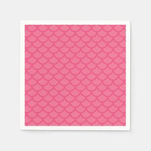 Pink Mermaid Scales Geburtstagsparty Serviette