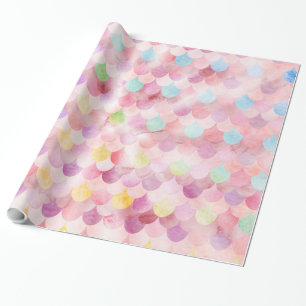 Pink Mermaid Scales Mermaid Fischskalen Muster Geschenkpapier