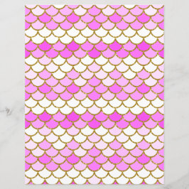 Pink Mermaid Scales Scrapbook Paper