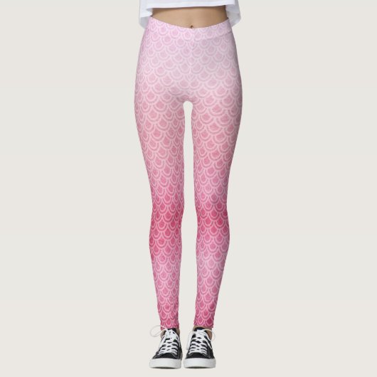Pink Mermaid Scaly Legs Leggings (Vorderseite)