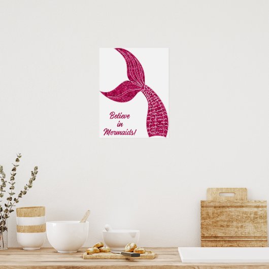 Pink Mermaid Schwanz Poster (Küche)