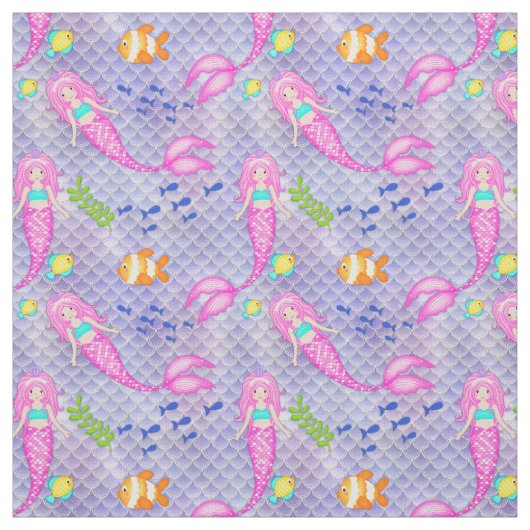 Pink Mermaids Stoff (Muster)