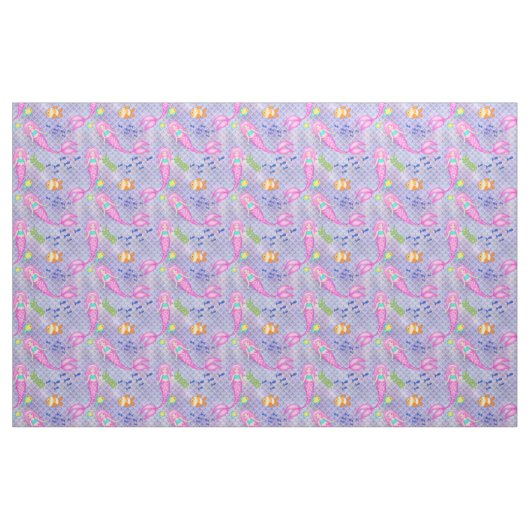 Pink Mermaids Stoff (Fat Quarter (45,7 x 55,9 cm))