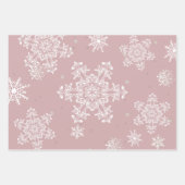 Pink Merry and Bright Schneeflocken Weihnachten Geschenkpapier Set (Vorderseite 2)