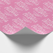 Pink Merry Christmas Calligraphy Script Pattern Geschenkpapier (Ecke)
