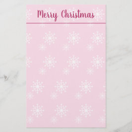 Pink Merry Christmas Stationery Briefpapier