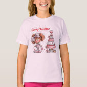 Pink Merry Christmas T-Shirt (Vorderseite)