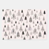 Pink Merry Christmas Tree Geschenkpapier Set (Vorderseite 3)