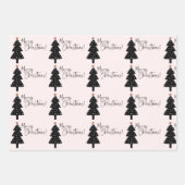 Pink Merry Christmas Tree Geschenkpapier Set (Vorderseite 2)