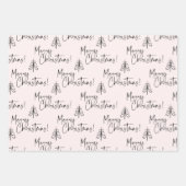 Pink Merry Christmas Tree Geschenkpapier Set (Vorderseite)