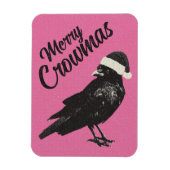 Pink Merry Crowmas Christmas Holiday Magnet (Vertikal)
