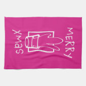 Pink Merry Xmas Geschirrtuch (Horizontal)
