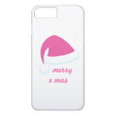 Pink Merry Xmas Weihnachtsmannmütze iPhone 7 Case-Mate iPhone Hülle (Rückseite)